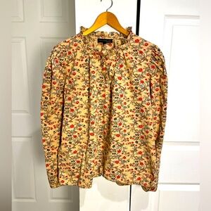 House of Harlow Women Long Sleeve  Floral Blouse XL Cottage core